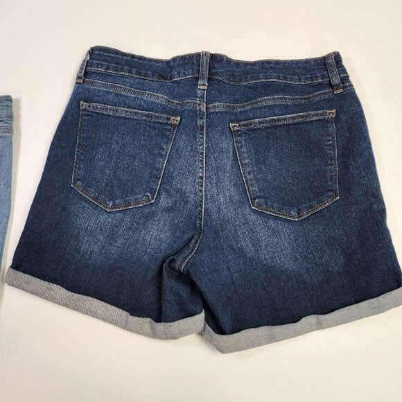 New Directions BUNDLE of 2 Pairs of Shorts Denim Roll Cuff Size 14 - Picture 4 of 14